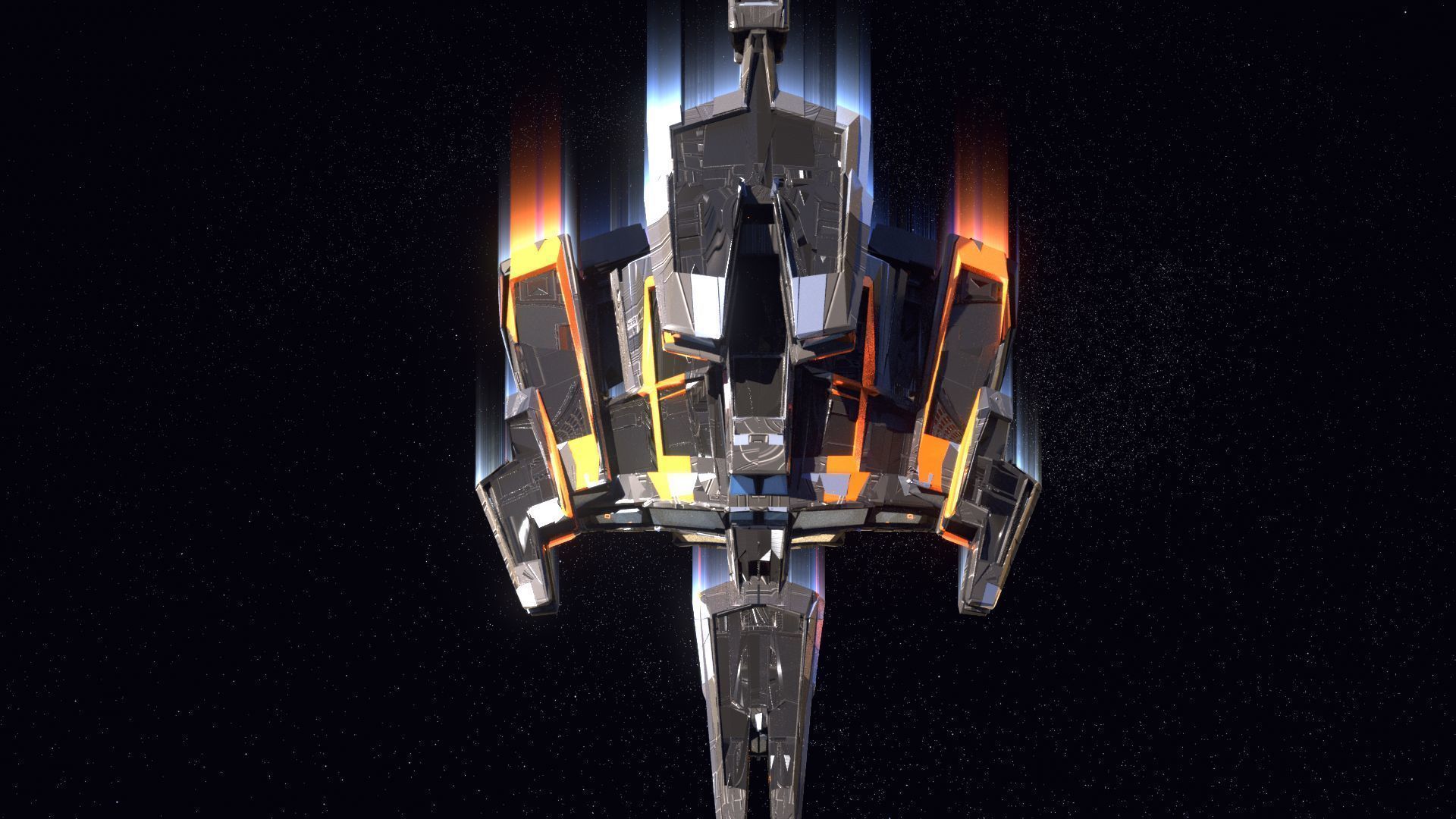 Lowpoly Sci-Fi Spaceship Space Ship Sci-Fi Air Craft Low Poly 10 Low-poly 3D model_2