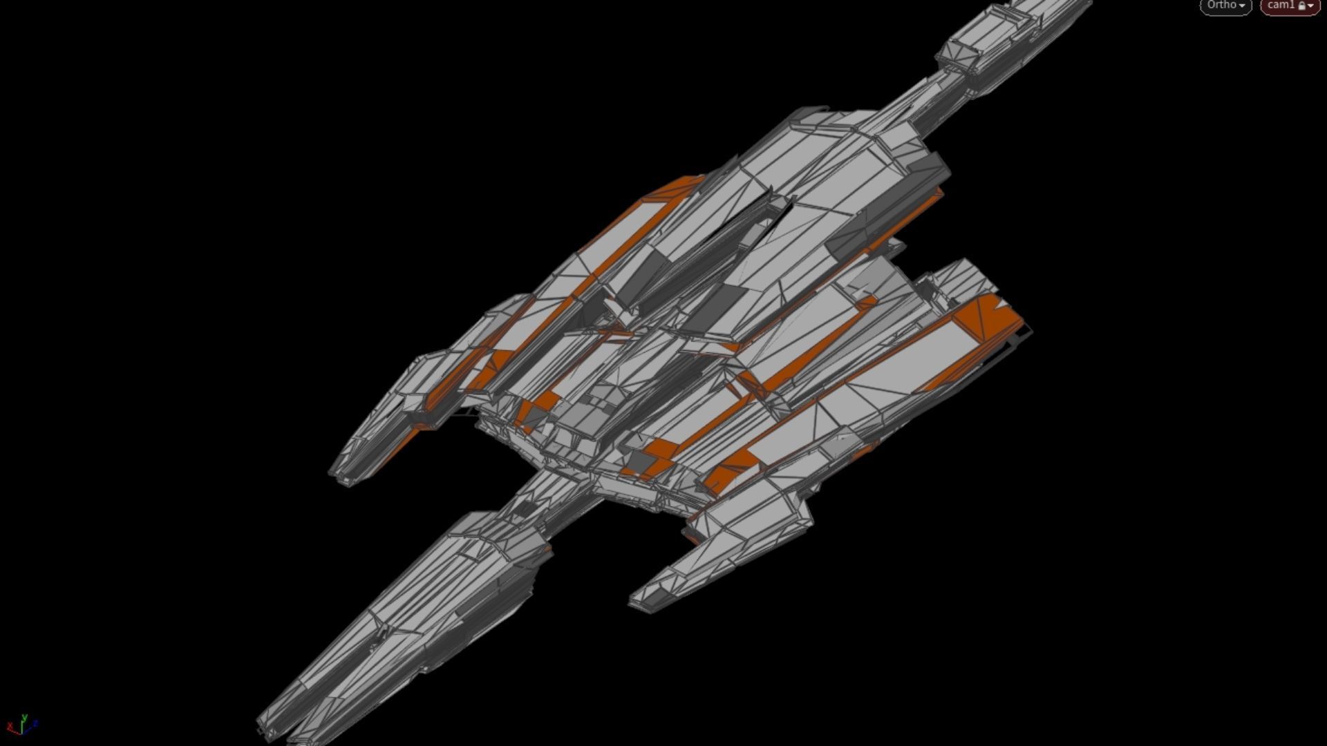 Lowpoly Sci-Fi Spaceship Space Ship Sci-Fi Air Craft Low Poly 10 Low-poly 3D model_6