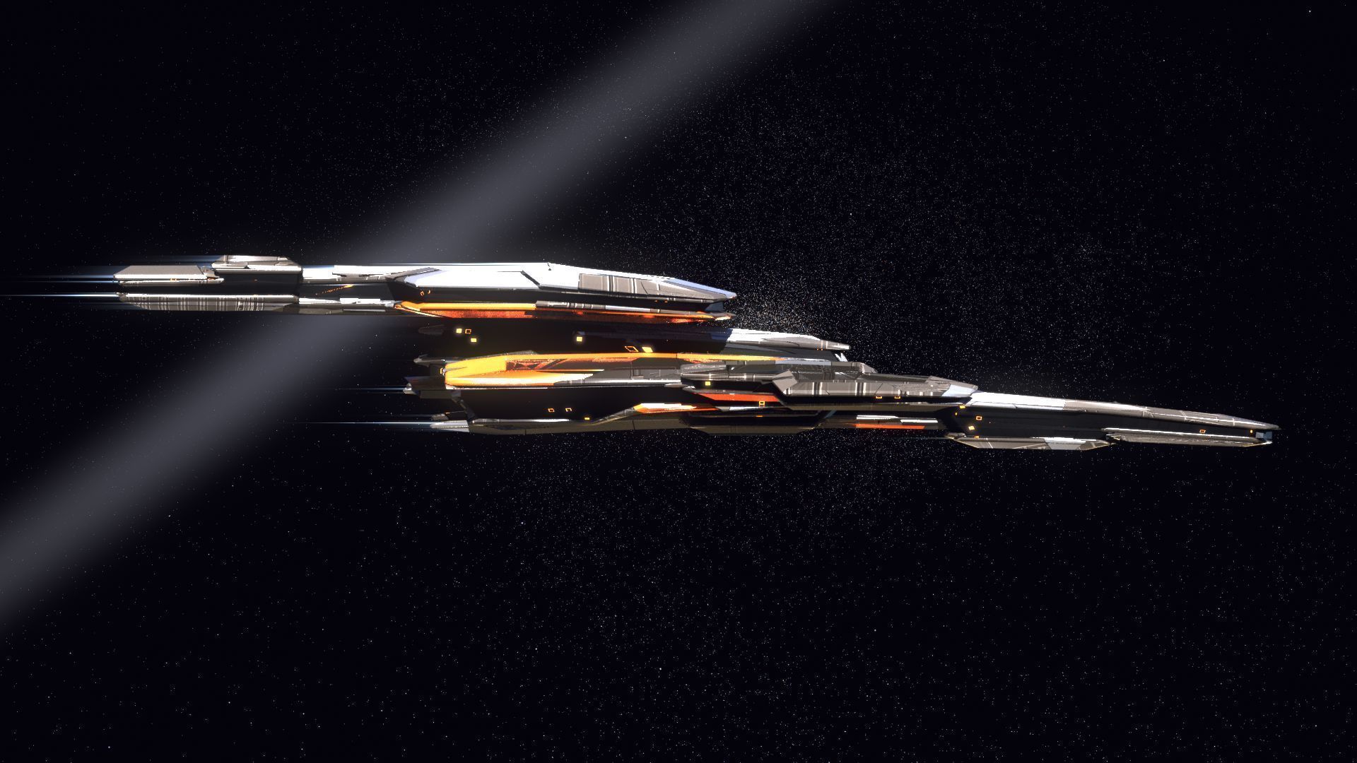 Lowpoly Sci-Fi Spaceship Space Ship Sci-Fi Air Craft Low Poly 10 Low-poly 3D model_3