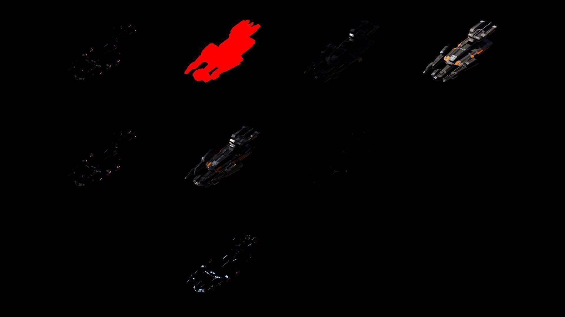 Lowpoly Sci-Fi Spaceship Space Ship Sci-Fi Air Craft Low Poly 7 Low-poly 3D model_4