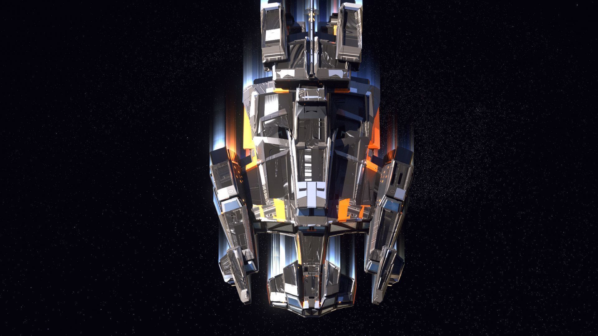 Lowpoly Sci-Fi Spaceship Space Ship Sci-Fi Air Craft Low Poly 7 Low-poly 3D model_2