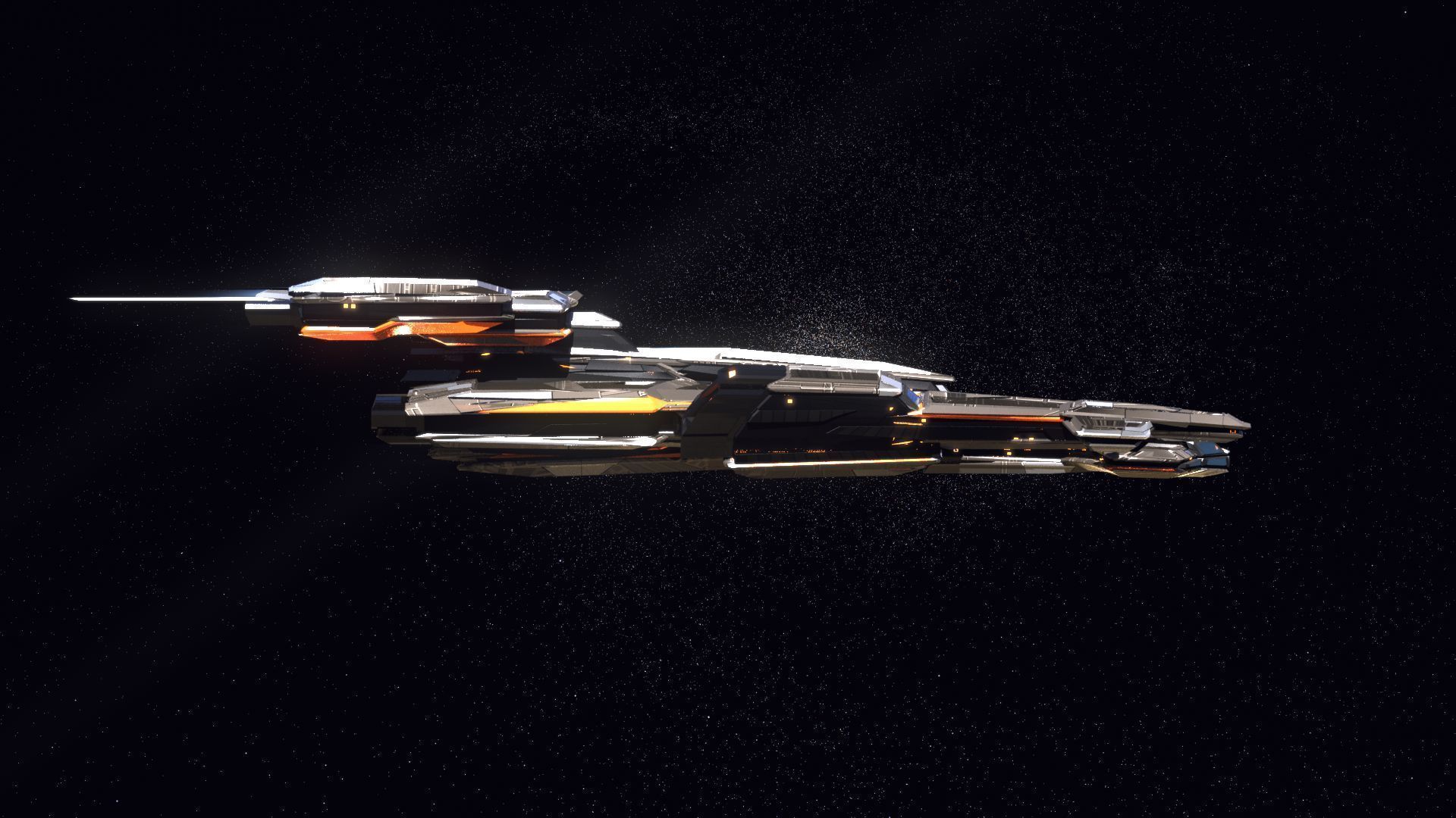 Lowpoly Sci-Fi Spaceship Space Ship Sci-Fi Air Craft Low Poly 7 Low-poly 3D model_3