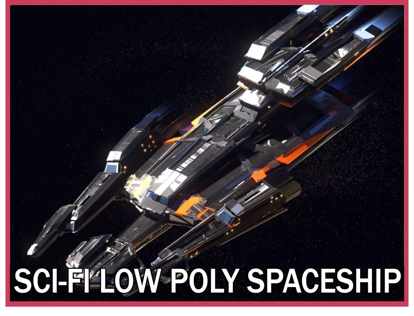 Lowpoly Sci-Fi Spaceship Space Ship Sci-Fi Air Craft Low Poly 7 Low-poly 3D model_0