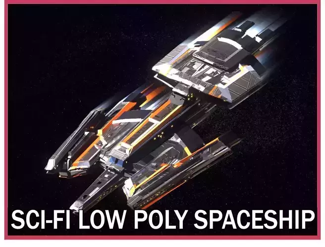 Lowpoly Sci-Fi Spaceship Space Ship Sci-Fi Air Craft Low Poly 6