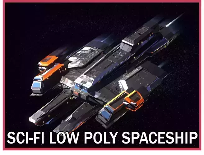 Lowpoly Sci-Fi Spaceship Space Ship Sci-Fi Air Craft Low Poly 5