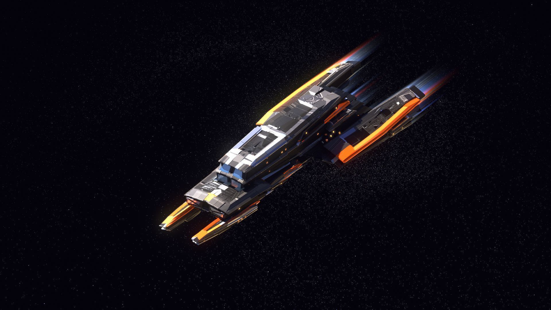 Lowpoly Sci-Fi Spaceship Space Ship Sci-Fi Air Craft Low Poly 3 Low-poly 3D model_2