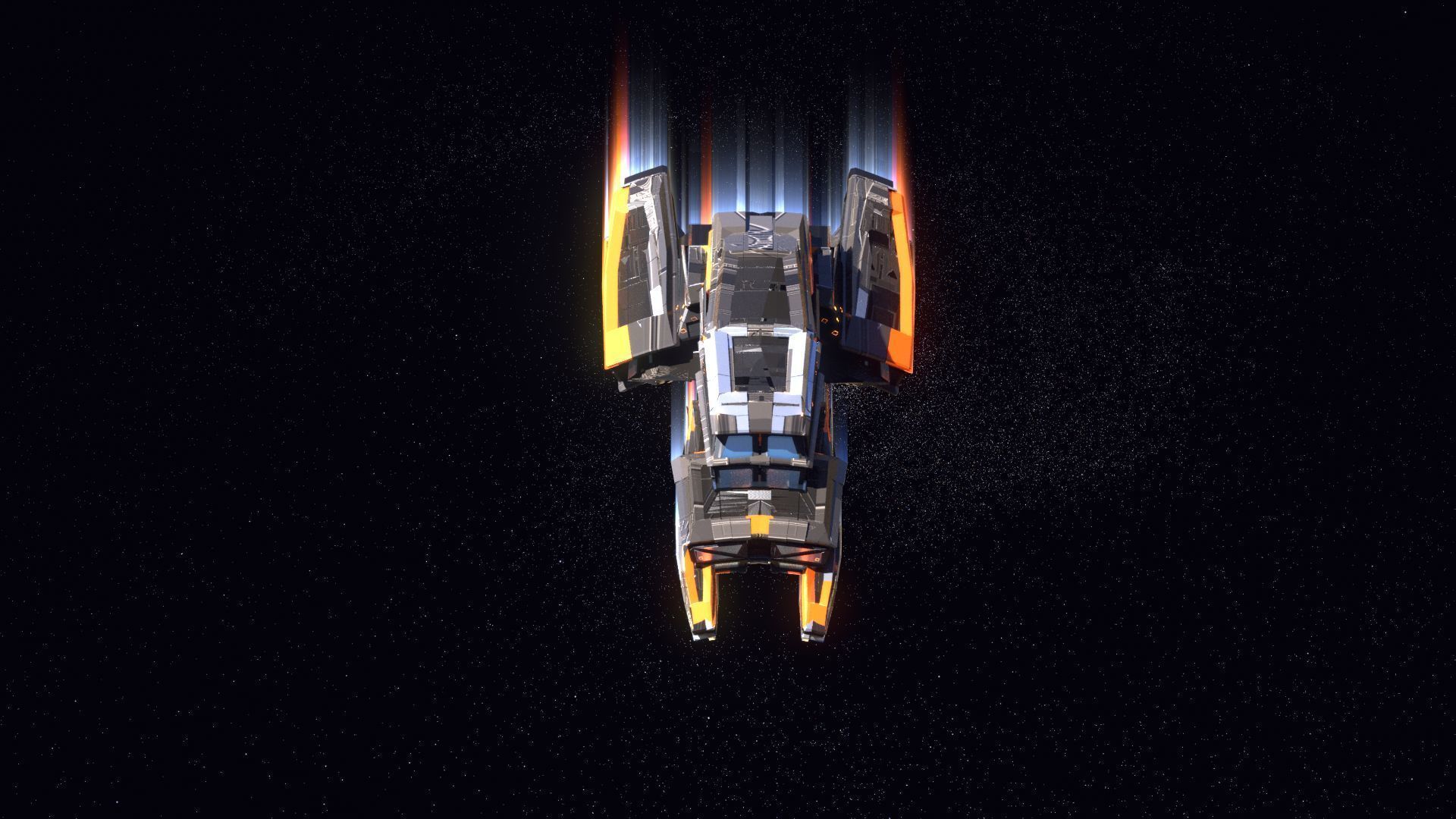 Lowpoly Sci-Fi Spaceship Space Ship Sci-Fi Air Craft Low Poly 3 Low-poly 3D model_3