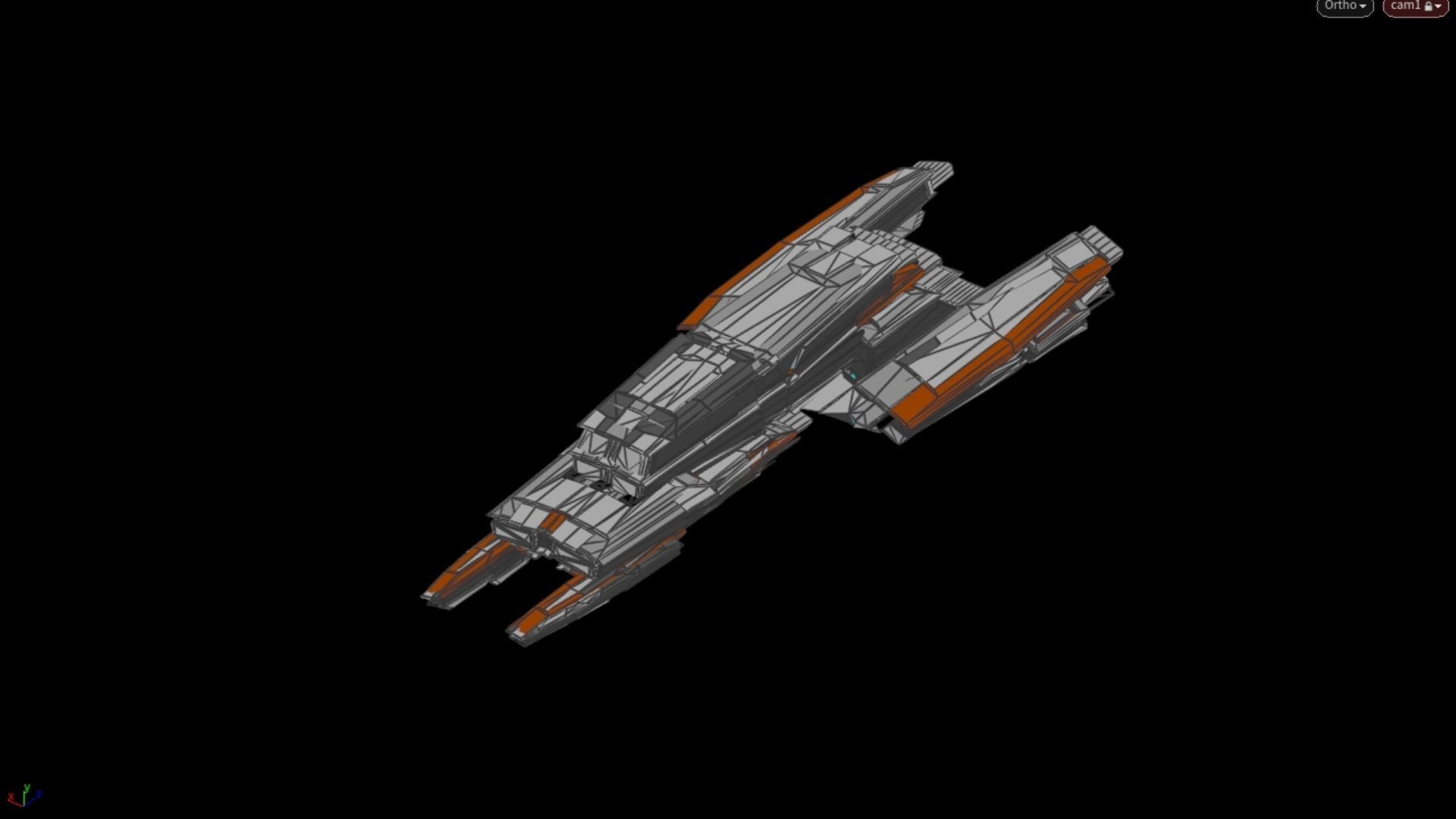 Lowpoly Sci-Fi Spaceship Space Ship Sci-Fi Air Craft Low Poly 3 Low-poly 3D model_6