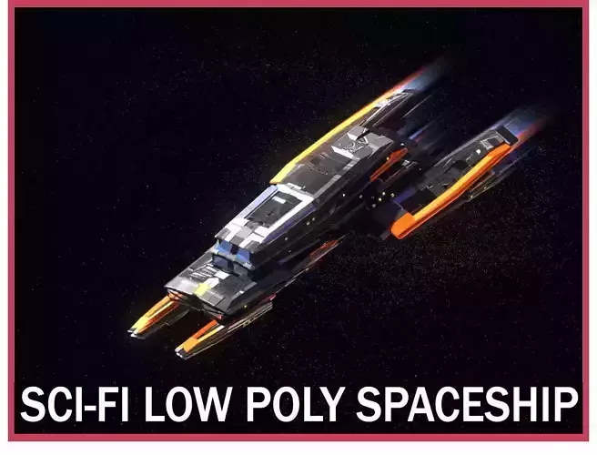 Lowpoly Sci-Fi Spaceship Space Ship Sci-Fi Air Craft Low Poly 3