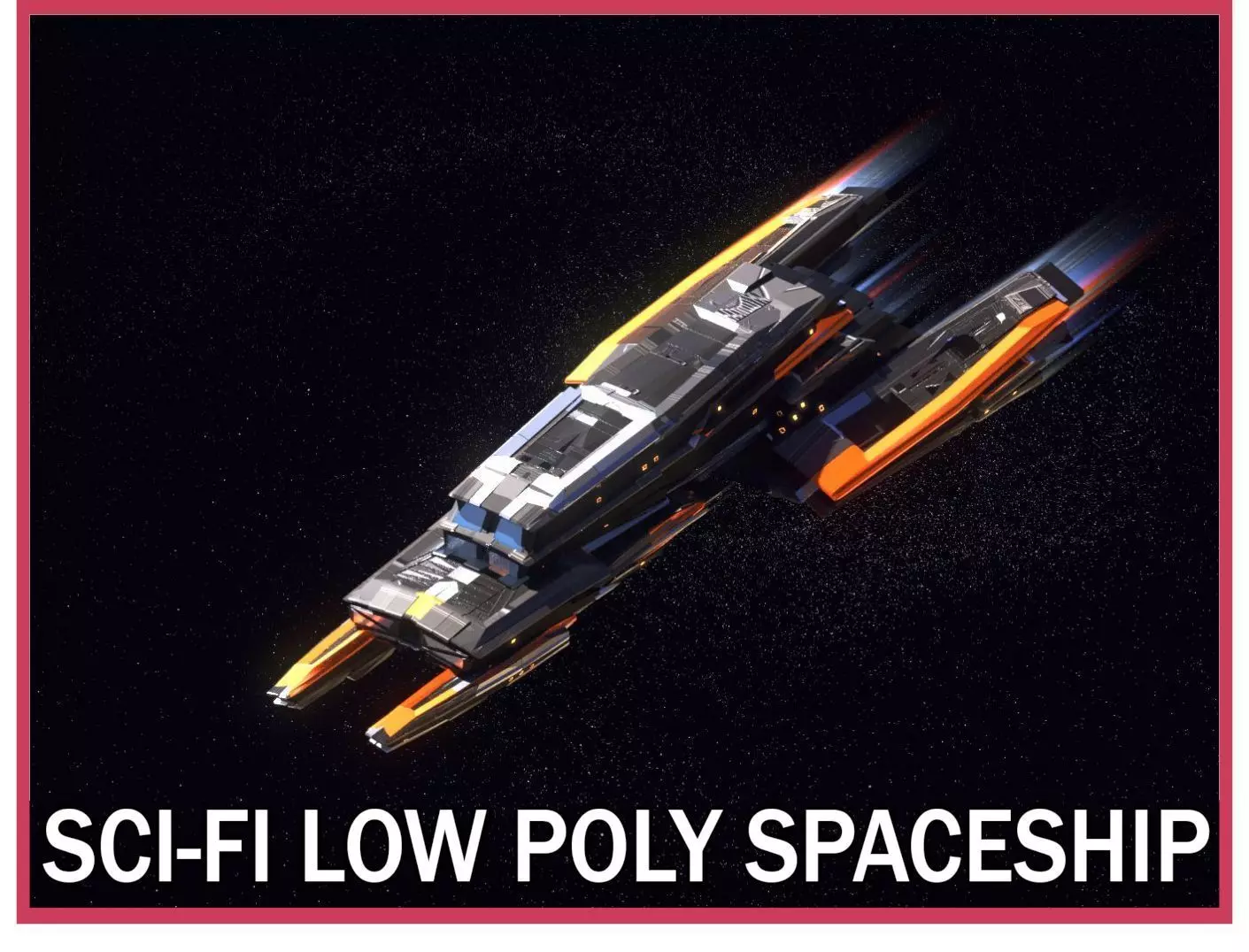 Lowpoly Sci-Fi Spaceship Space Ship Sci-Fi Air Craft Low Poly 3 Low-poly 3D model_0