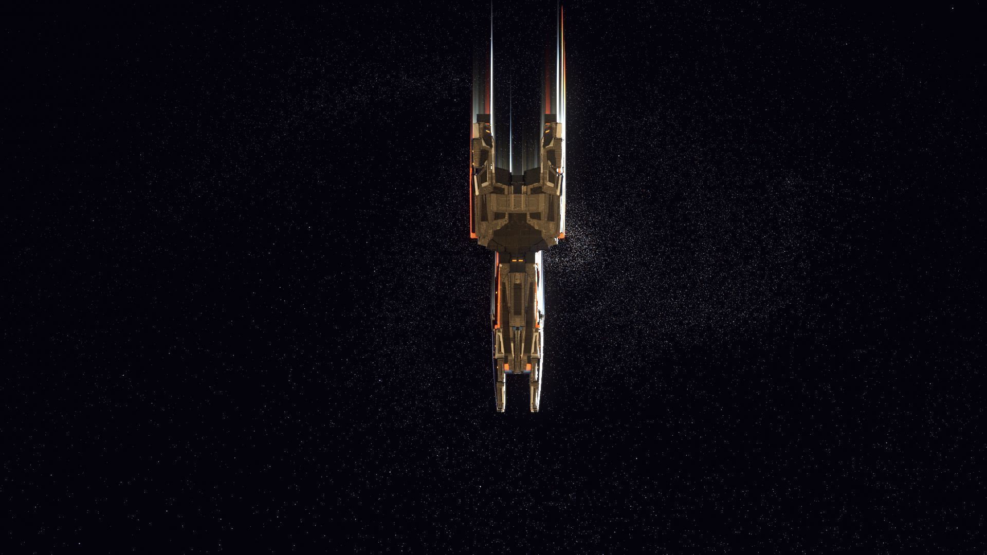 Lowpoly Sci-Fi Spaceship Space Ship Sci-Fi Air Craft Low Poly 3 Low-poly 3D model_5