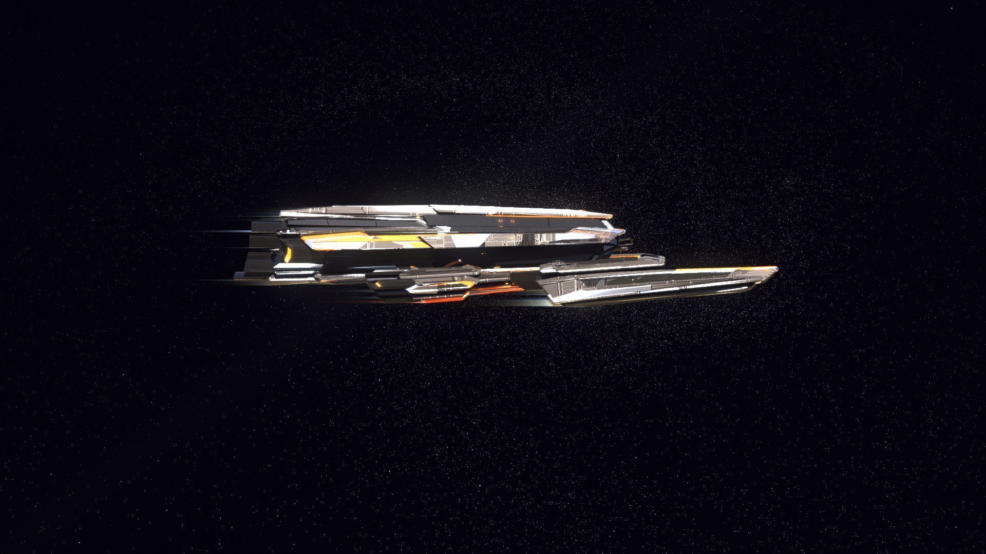 Lowpoly Sci-Fi Spaceship Space Ship Sci-Fi Air Craft Low Poly 2 Low-poly 3D model_3