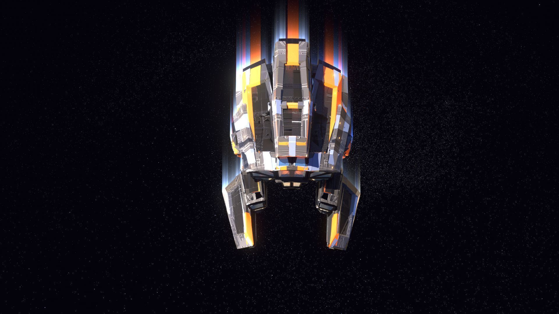 Lowpoly Sci-Fi Spaceship Space Ship Sci-Fi Air Craft Low Poly 2 Low-poly 3D model_2