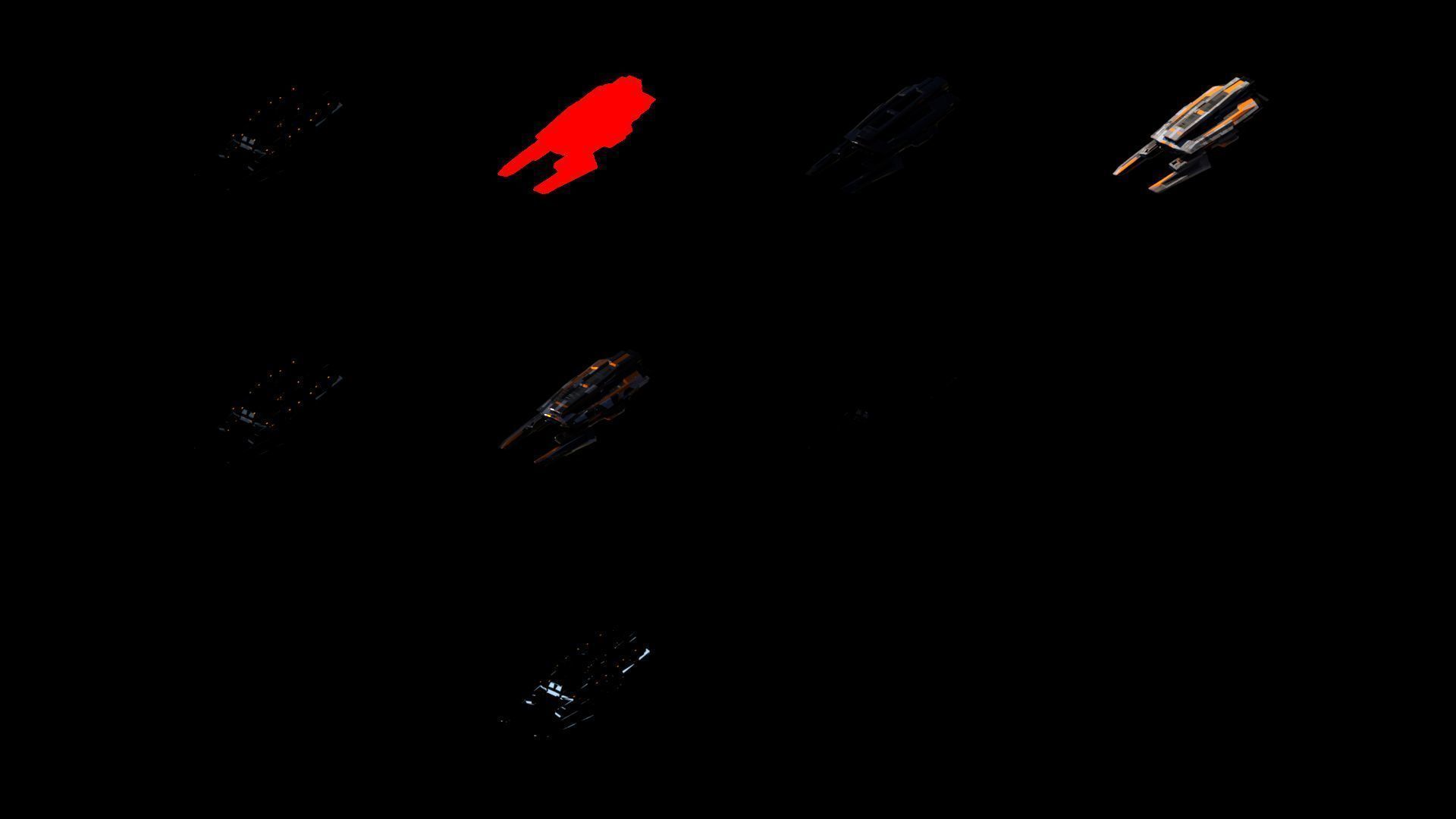 Lowpoly Sci-Fi Spaceship Space Ship Sci-Fi Air Craft Low Poly 2 Low-poly 3D model_4