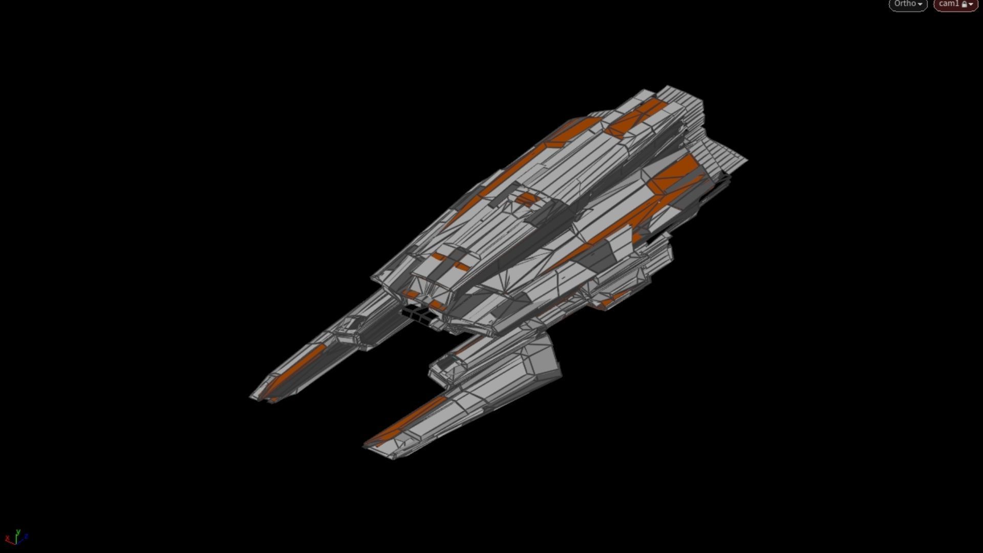 Lowpoly Sci-Fi Spaceship Space Ship Sci-Fi Air Craft Low Poly 2 Low-poly 3D model_6