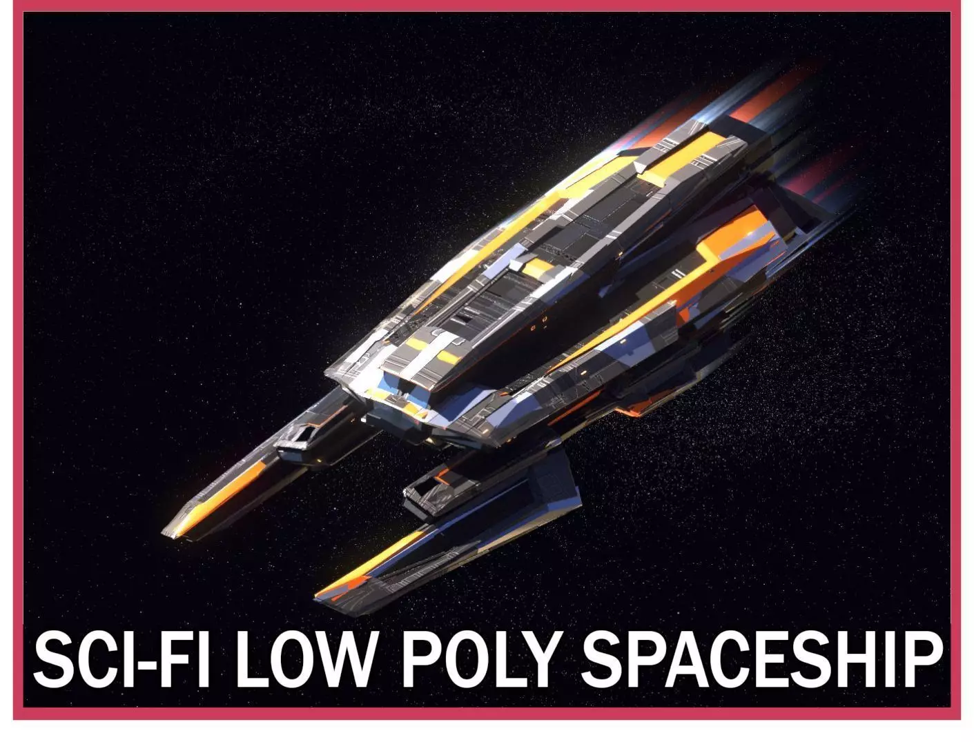Lowpoly Sci-Fi Spaceship Space Ship Sci-Fi Air Craft Low Poly 2 Low-poly 3D model_0
