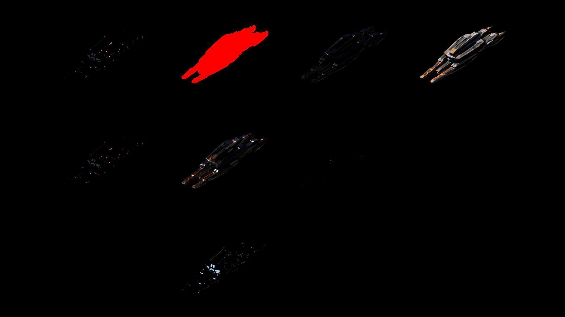 Lowpoly Sci-Fi Spaceship Space Ship Sci-Fi Air Craft Low Poly 1 Low-poly 3D model_3