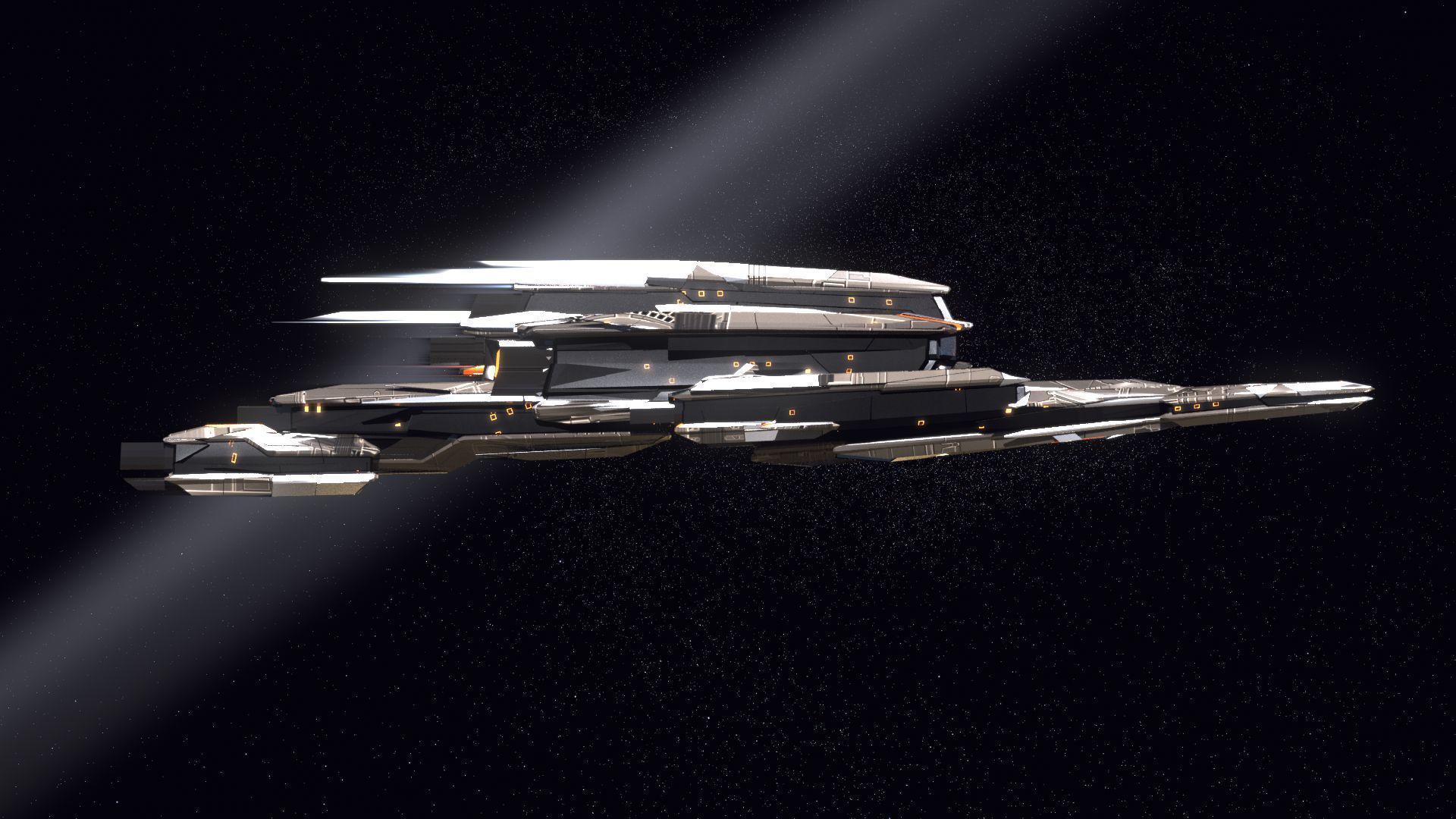 Lowpoly Sci-Fi Spaceship Space Ship Sci-Fi Air Craft Low Poly 1 Low-poly 3D model_4