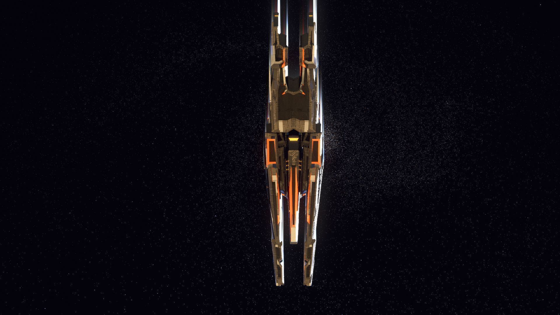 Lowpoly Sci-Fi Spaceship Space Ship Sci-Fi Air Craft Low Poly 1 Low-poly 3D model_5