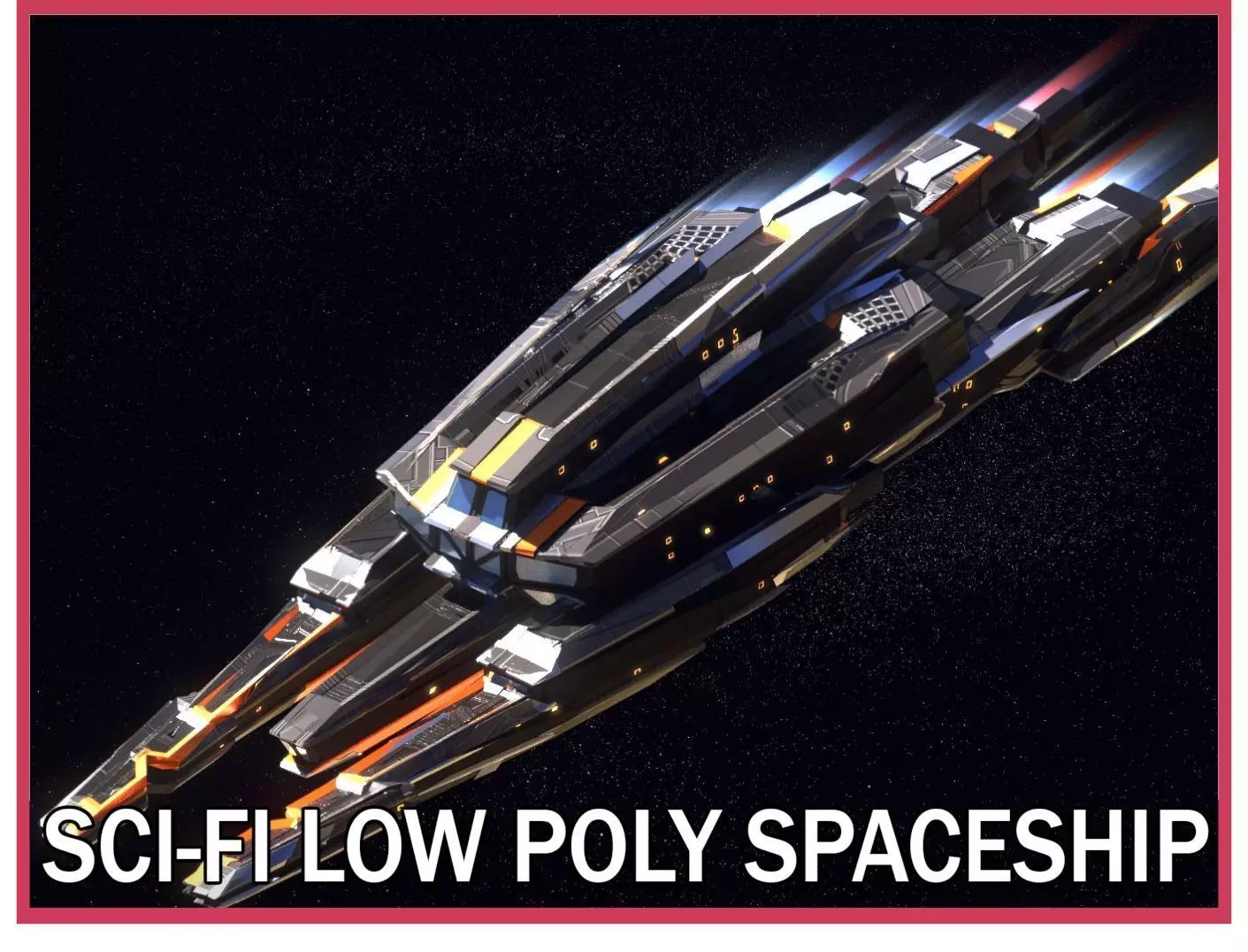 Lowpoly Sci-Fi Spaceship Space Ship Sci-Fi Air Craft Low Poly 1 Low-poly 3D model_0