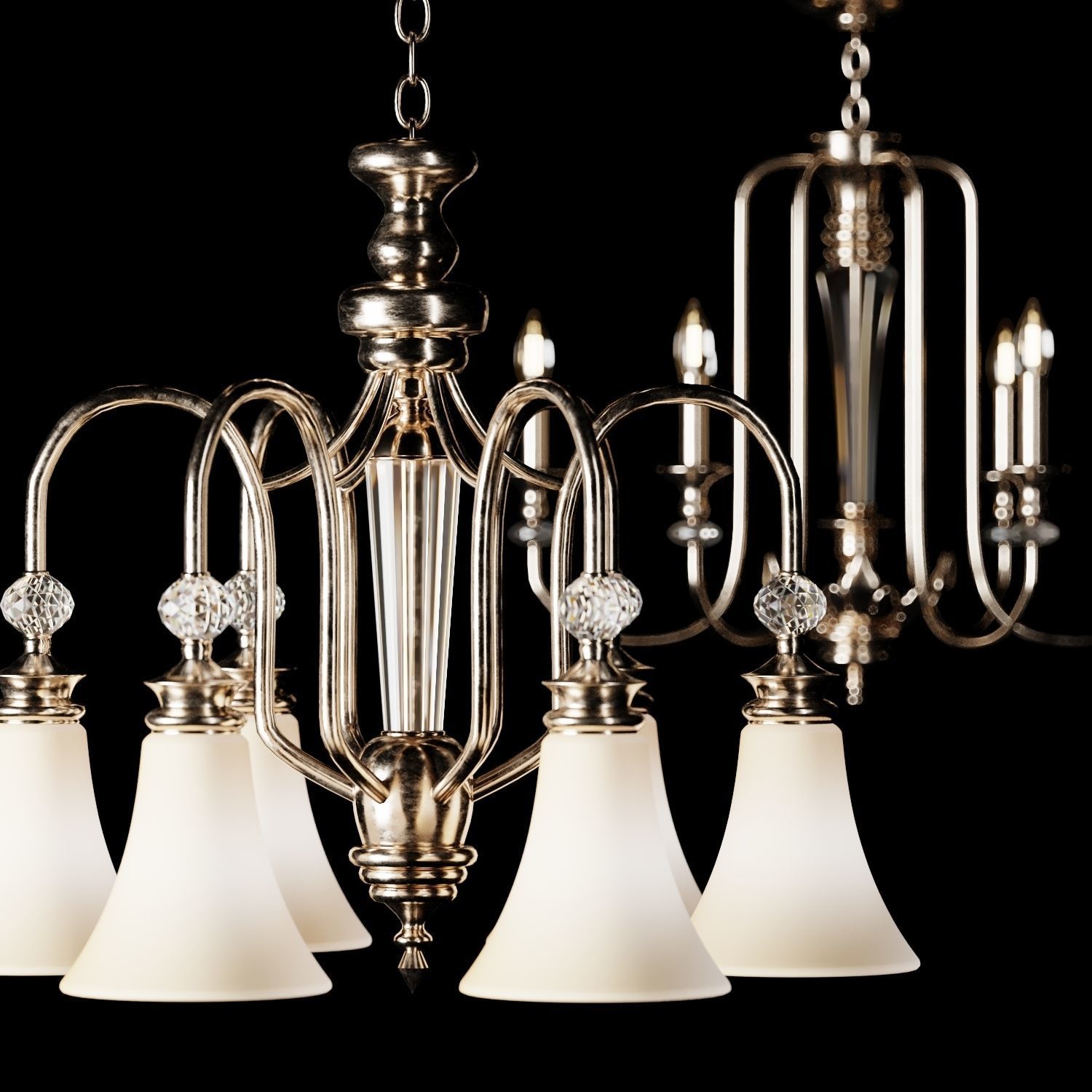 3 Types of Traditional Chandelier Lighting 3D model_1