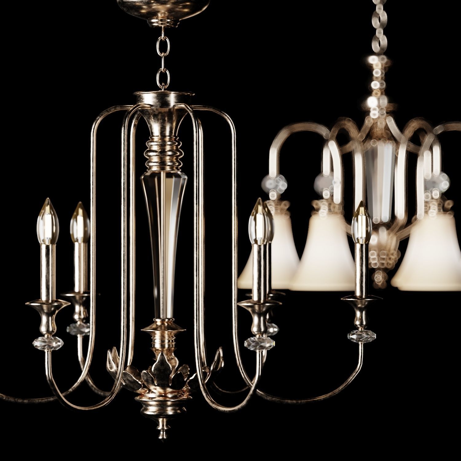 3 Types of Traditional Chandelier Lighting 3D model_2