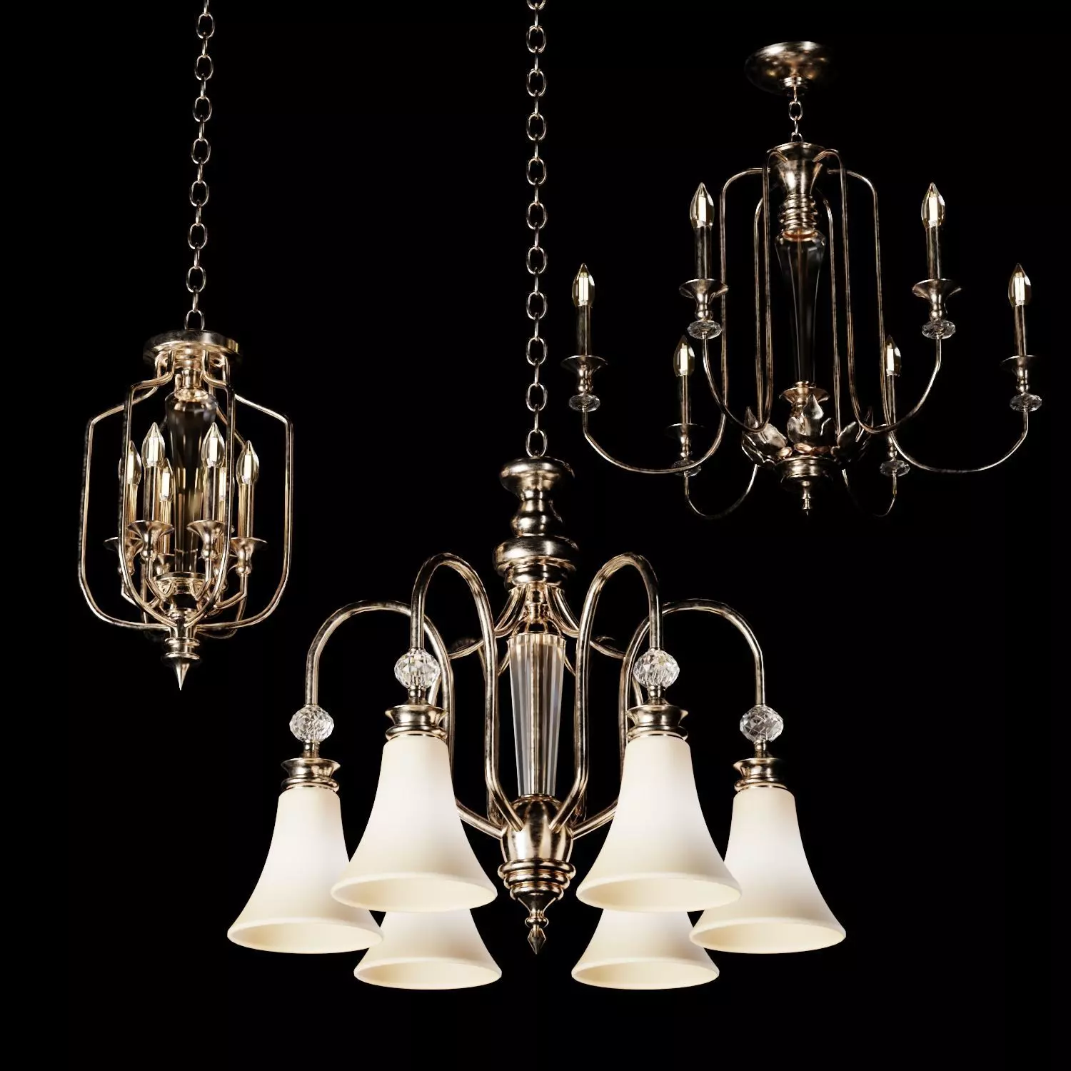 3 Types of Traditional Chandelier Lighting 3D model_0
