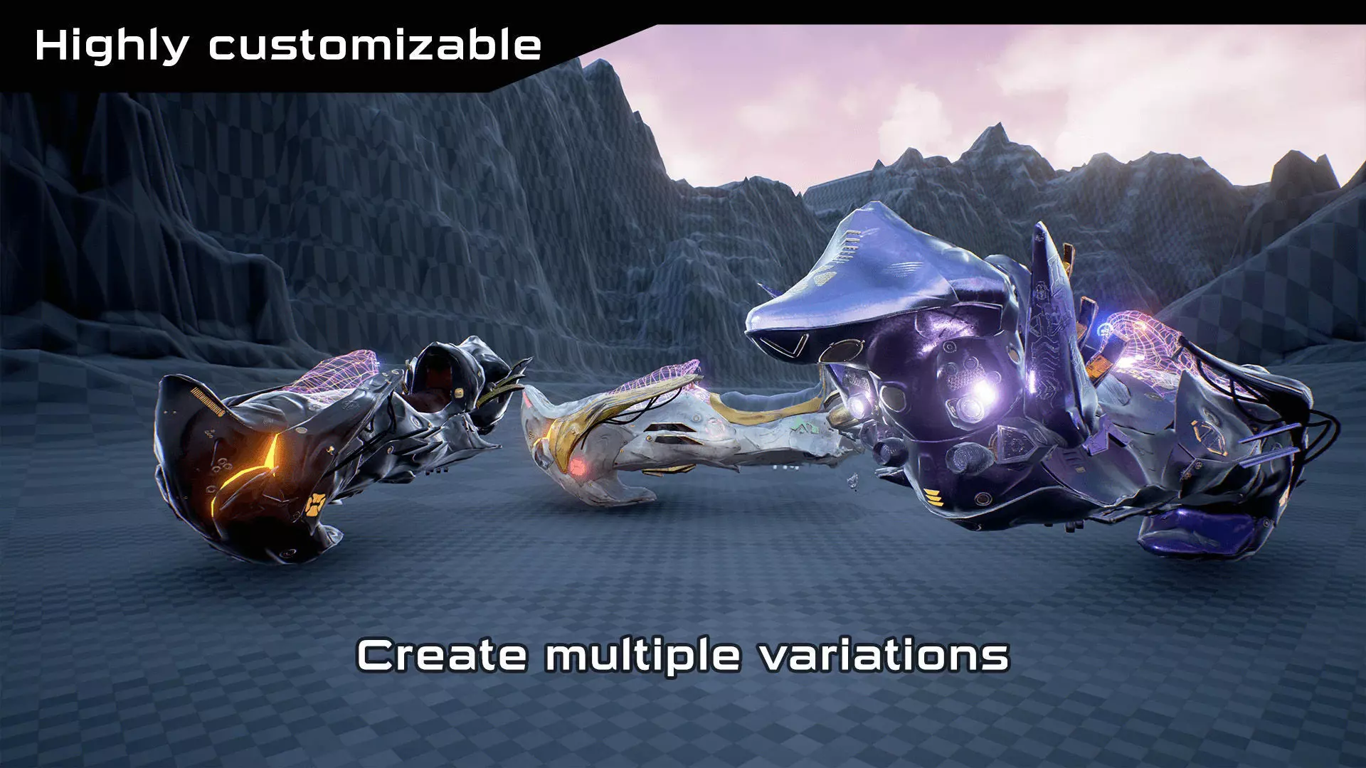 Hoverbike System Low-poly 3D model_0