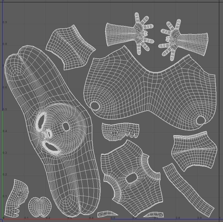 Cartoon Rabbit Rigged Base Mesh 3D Model Low-poly Low-poly 3D model_10