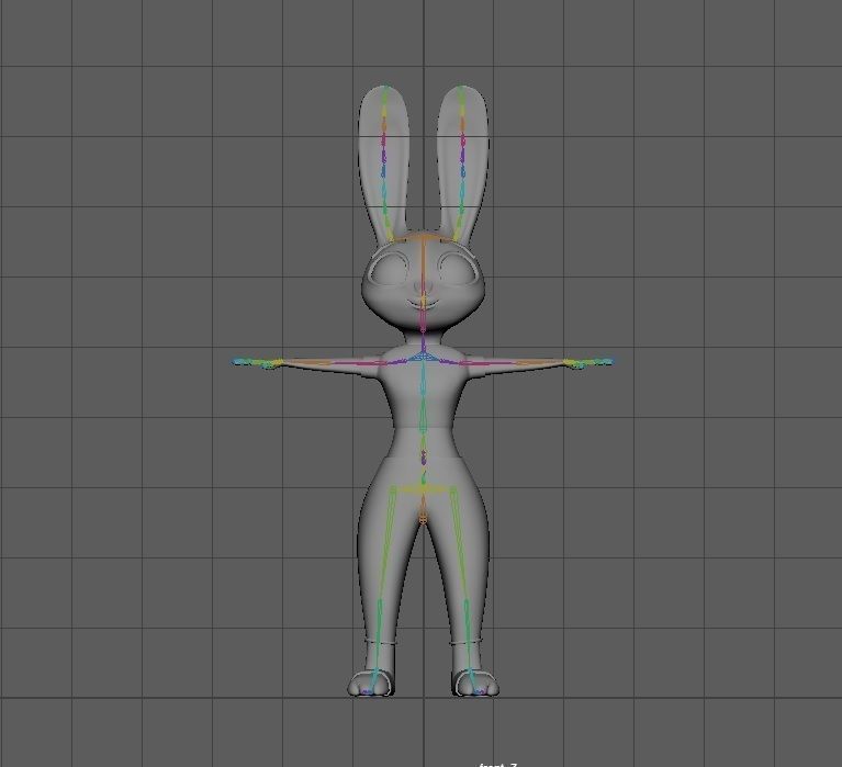 Cartoon Rabbit Rigged Base Mesh 3D Model Low-poly Low-poly 3D model_7
