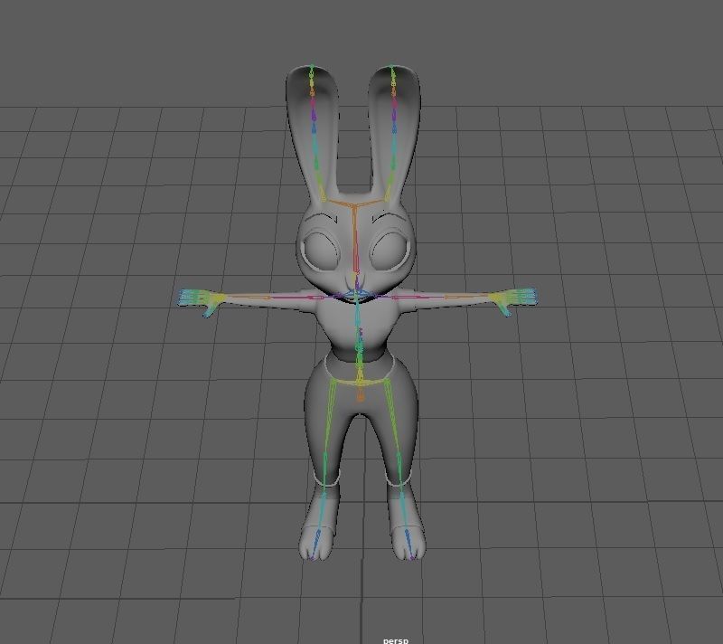 Cartoon Rabbit Rigged Base Mesh 3D Model Low-poly Low-poly 3D model_5