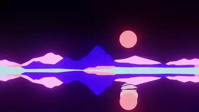 Minimalizm mountains reflected in water