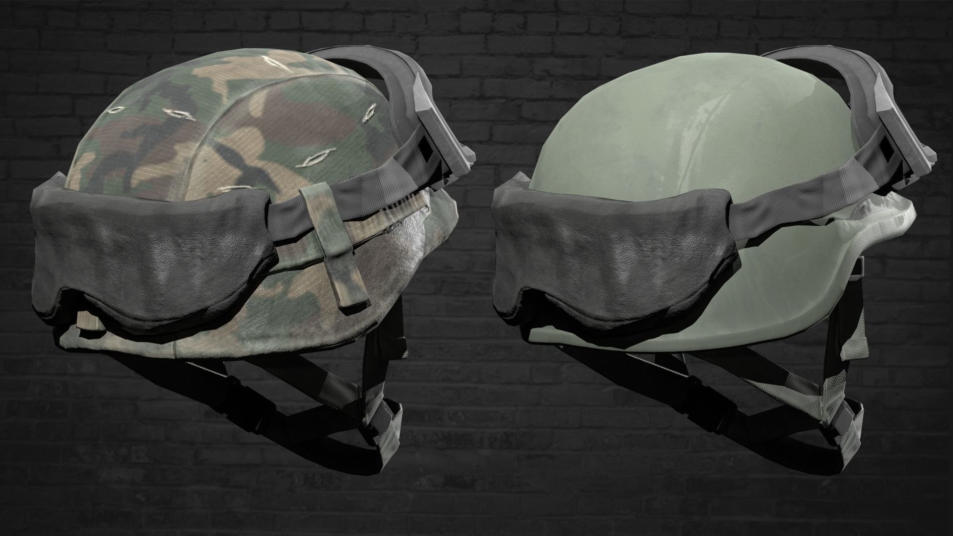 MILITARY  Game Ready PASGT Helmet Low-poly 3D model_4