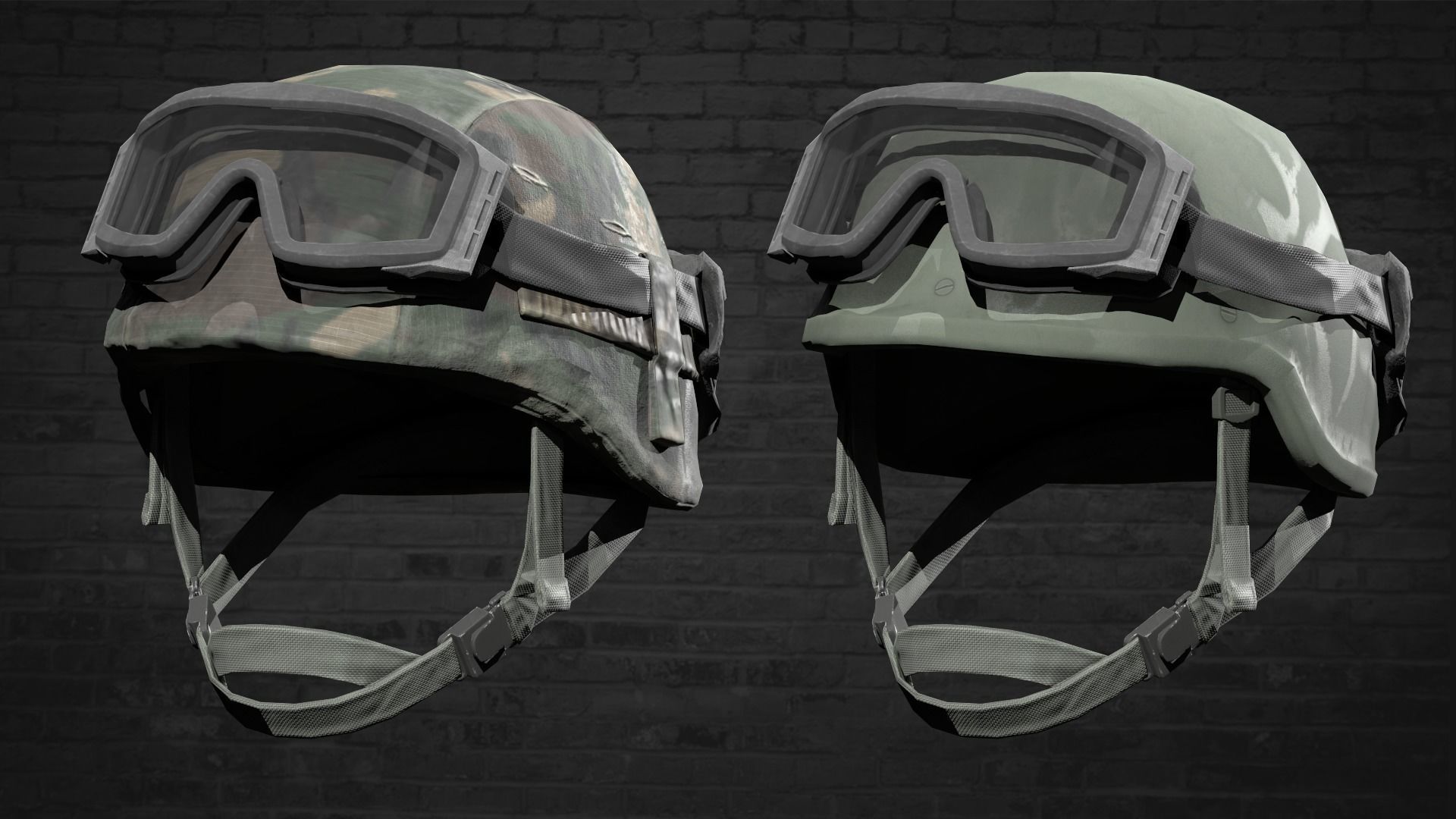 MILITARY  Game Ready PASGT Helmet Low-poly 3D model_3