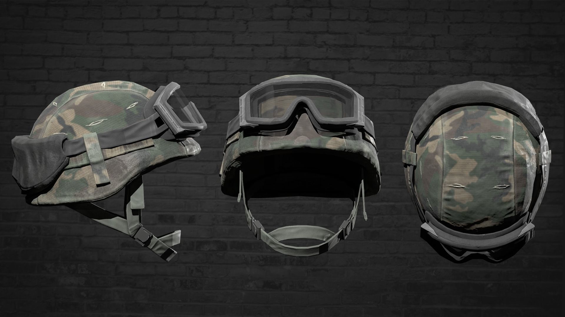 MILITARY  Game Ready PASGT Helmet Low-poly 3D model_2
