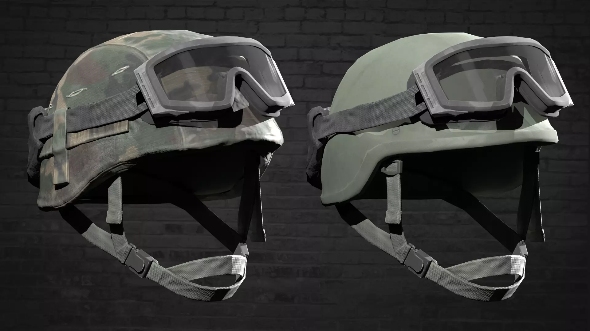 MILITARY  Game Ready PASGT Helmet Low-poly 3D model_0