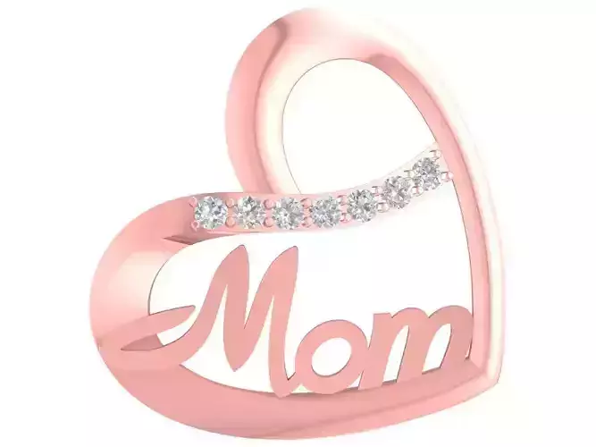 Elegant Mom Heart Pendant Jewelry Design  3056