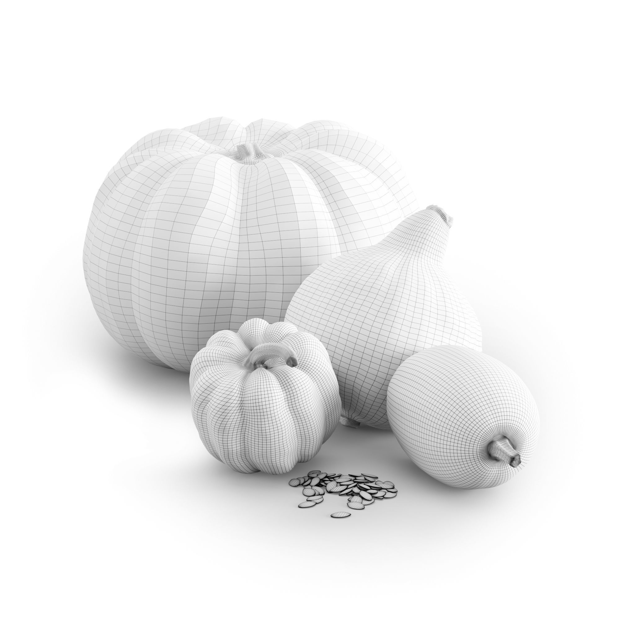 pumpkin set 3D model_1