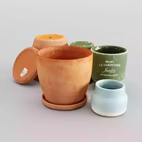 pot set 3d scanned