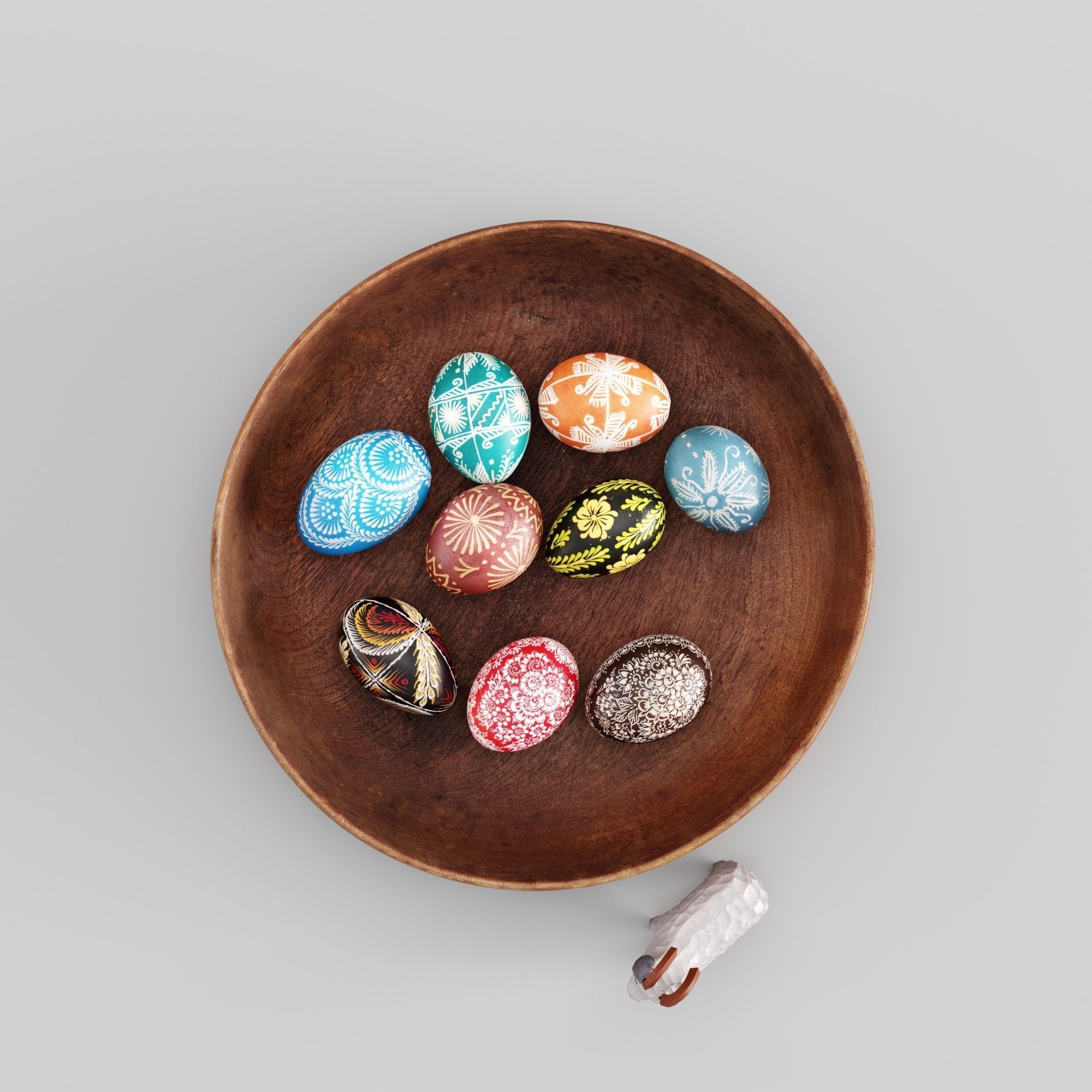Easter egg set 3D model_6