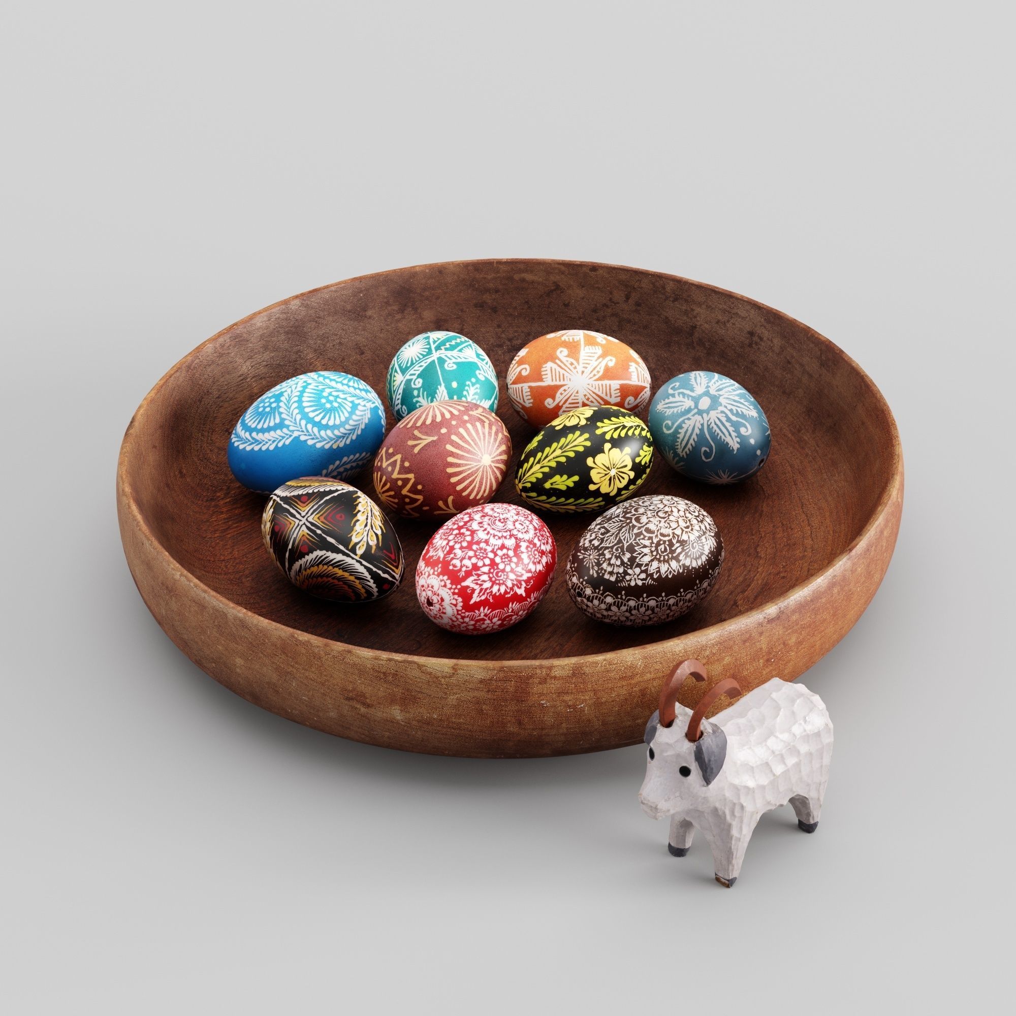 Easter egg set 3D model_2