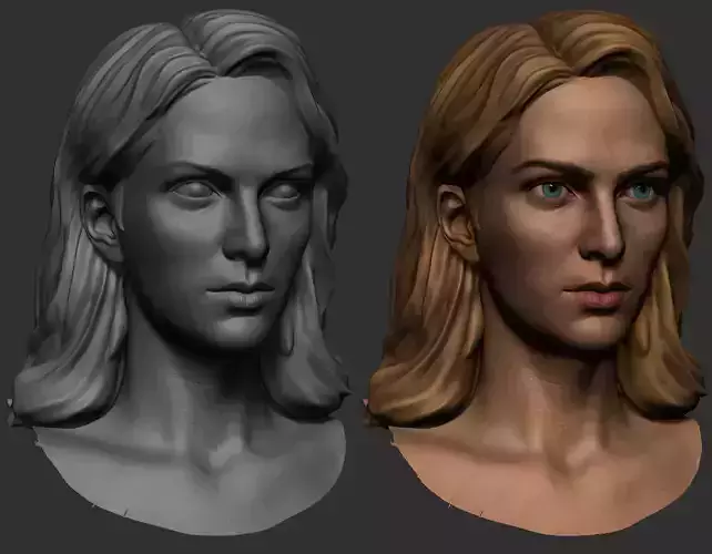 Female Head Base Sculpt 02 Low-poly 3D model