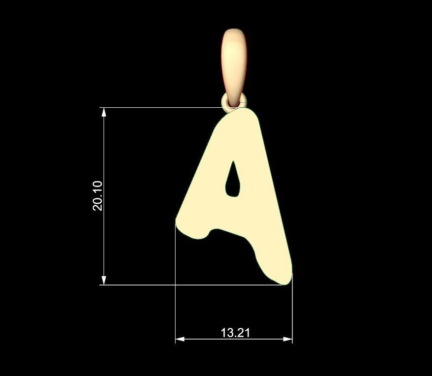 Initial Letters Pendant Exaggerate A 3D print model_4