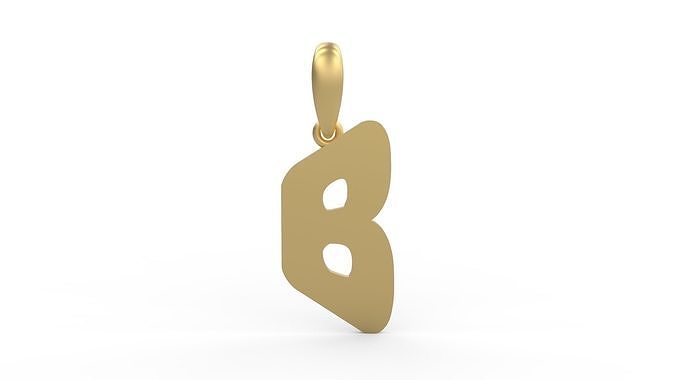 Initial Letters Pendant Exaggerate B 3D print model