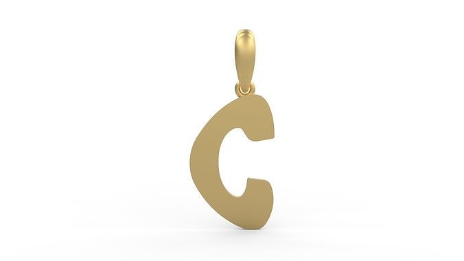 Initial Letters Pendant Exaggerate C 3D print model