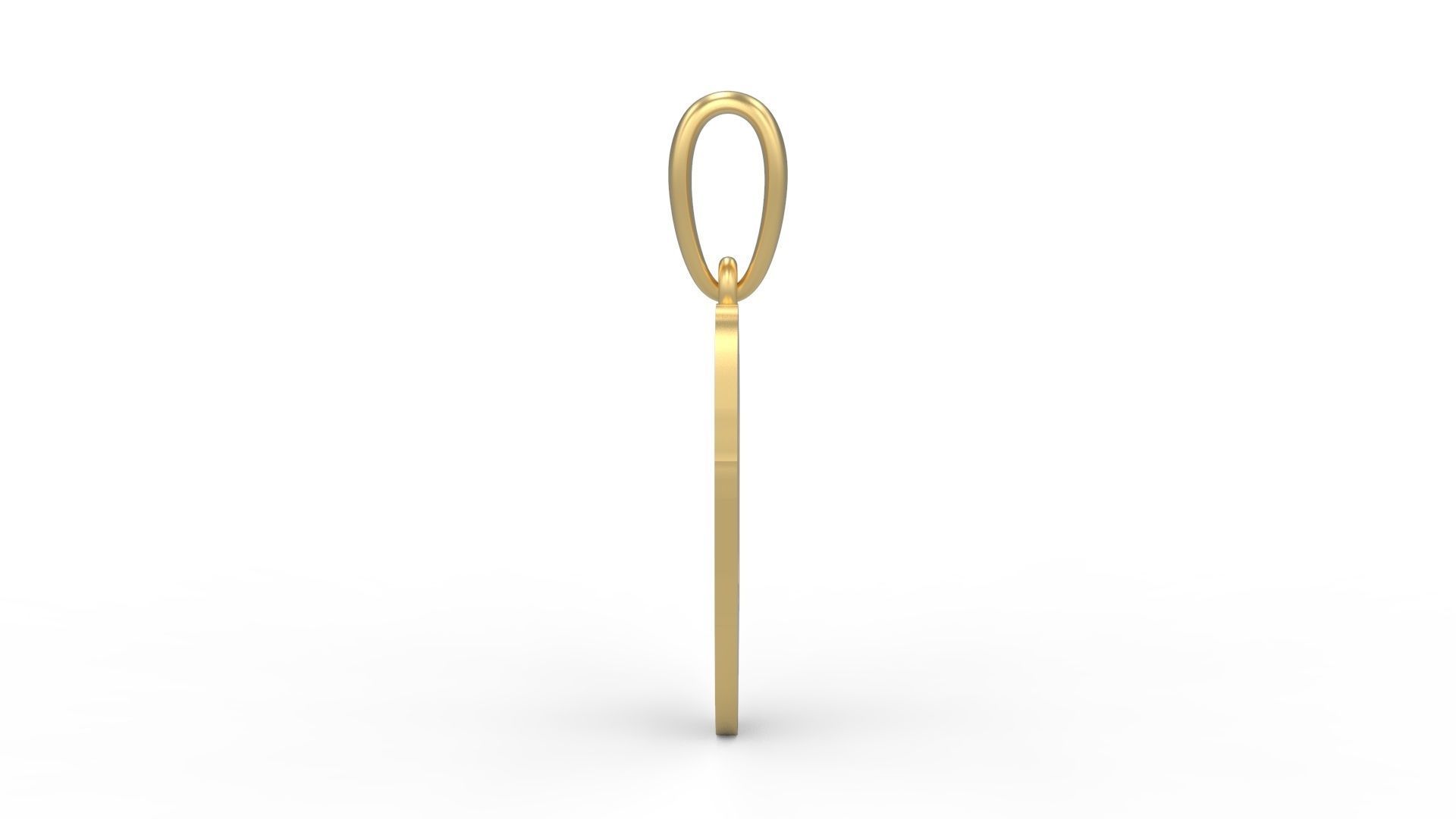 Initial Letters Pendant Exaggerate D 3D print model_2