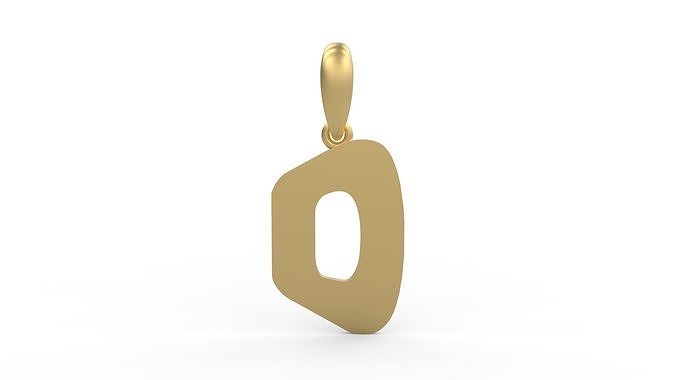 Initial Letters Pendant Exaggerate D 3D print model