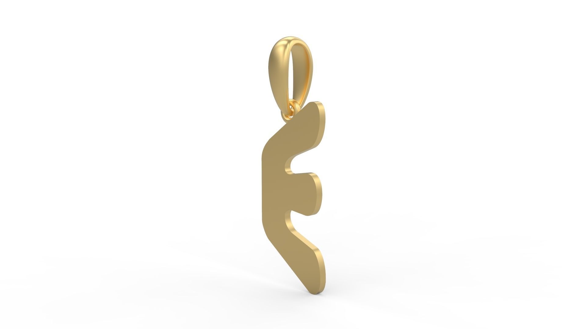 Initial Letters Pendant Exaggerate E 3D print model_1