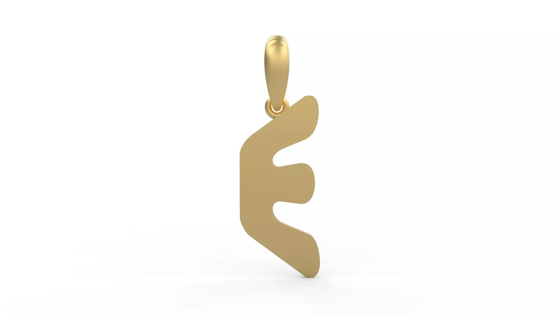Initial Letters Pendant Exaggerate E 3D print model_0
