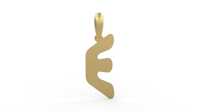 Initial Letters Pendant Exaggerate E 3D print model